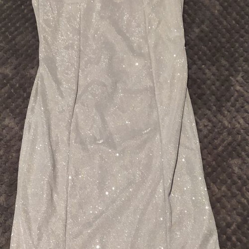 Silver dress with rhinestones new, size S