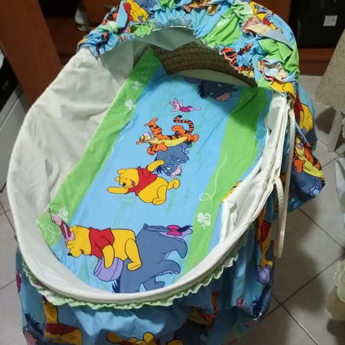Bassinet with wooden base used