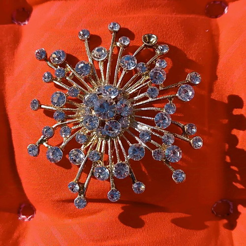 Silver Snowflake Pin and Red Butterfly Pin new
