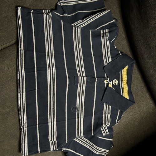 Timberland men's striped short-sleeve polo blue navy like new