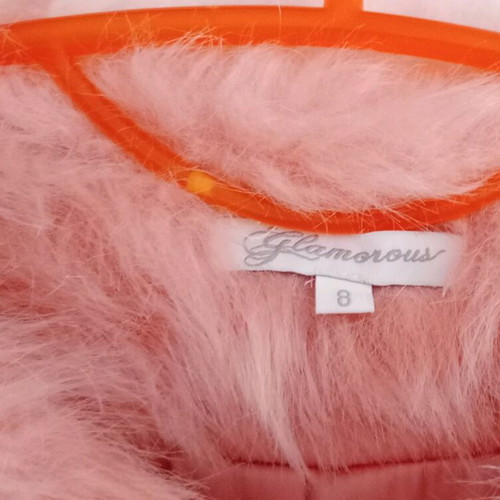 Glamorous women's pink faux fur jacket like new