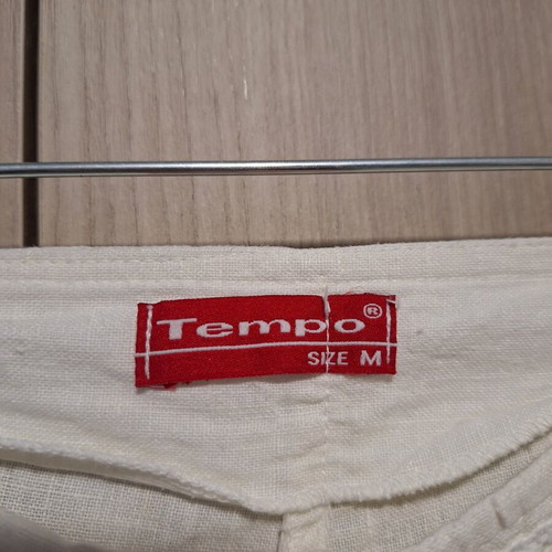 Tempo white linen straight leg pants like new, size M