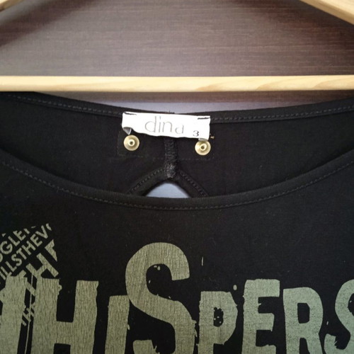 Women's blouse used black with design, size 3, Dina