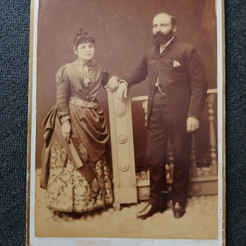 Photograph on thick cardboard used, with damages