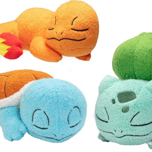 Pokémon 5” Sleeping Plush Starter 3-Pack new, Squirtle Charmander Bulbasaur