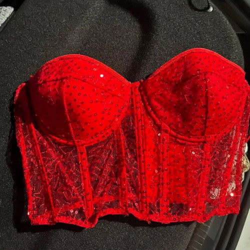 Corset top like new, red, size S