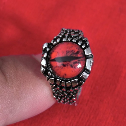 Dragon Eye Ring Red Gothic Fantasy Adjustable New