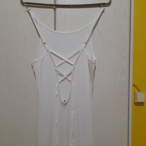 White dress Large by Tally Weijl like new with crisscross back and side slits