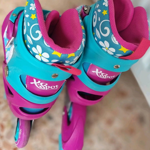 Roller skates used, size 34-37, fuchsia and turquoise for girls