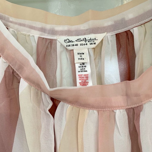 Miss Selfridge pareo new, chiffon striped in beige/pink tones, size M
