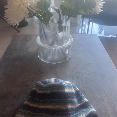 Unisex hipster knitted wool beanie new, multicolor blue