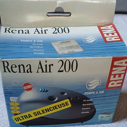 Rena Air 200 air pump used for aquarium up to 160 liters with tube and stone