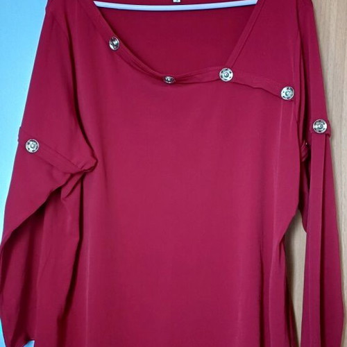 Blouse new red with studs for spring and autumn