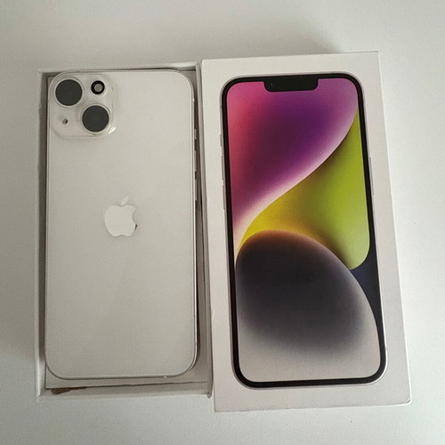 iPhone 14 Starlight 128GB like new, 5G, with Apple cases