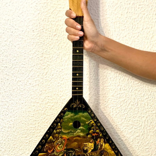 Balalaika like new Russian traditional musical instrument hand-painted
