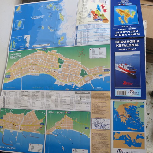 Map of Kefalonia and Ithaka used, Airplane Editions