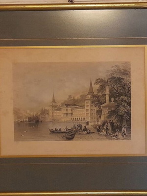 Cavalry Barracks on the Bosphorus του Thomas Allom, γκραβούρα σε κάδρο