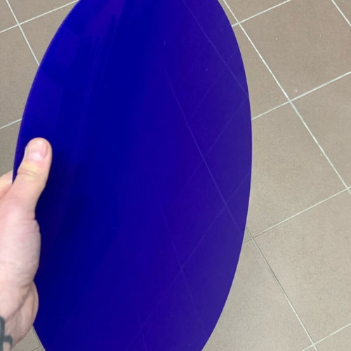 6 Blue Plexiglass Circles Like New, Diameter 50 cm