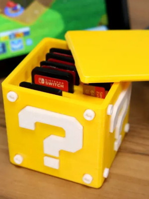 Question Block Switch and SD Card Holder new, 3D printed PLA