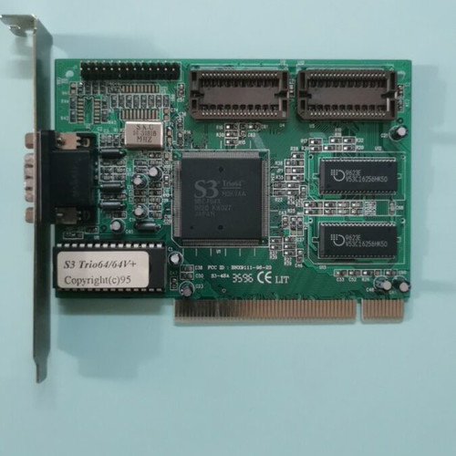 S3 Trio64 PCI graphics card used, 2MB