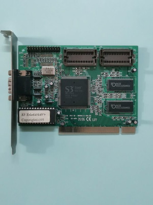 S3 Trio64 PCI graphics card used, 2MB