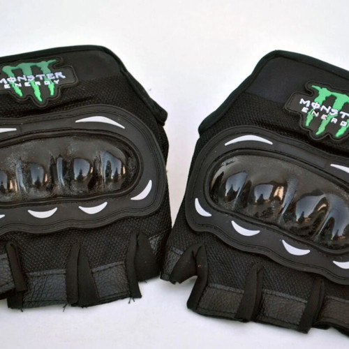 Half Racing gloves with carbon fiber knuckle protection XL