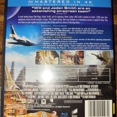 After Earth Blu-Ray like new with Greek subtitles