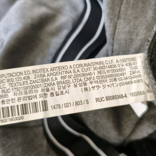 Zara women's grey fabric pants with stripes, like new, size S