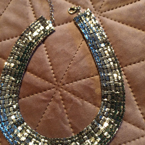 Strass choker necklace like new, silver