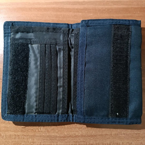 Blue wallet like new with scratch fastener