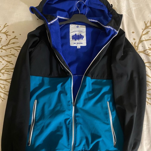 Jacket used, black with blue fleece inside, size S
