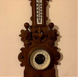 Βαρόμετρο θερμόμετρο, επιτοίχιο τέλη του 1800