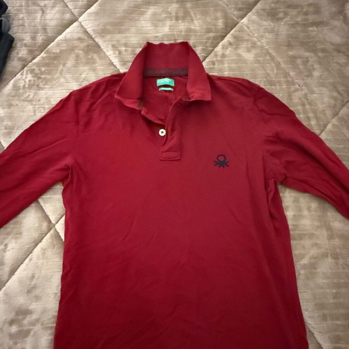 Benetton men's blouse used, red, size S, long sleeve