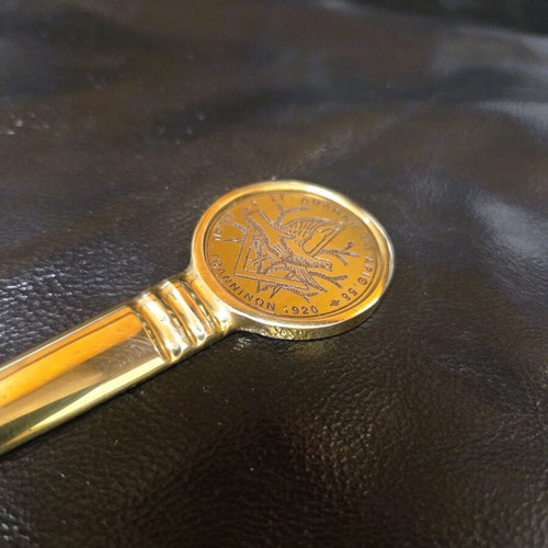 Masonic Letter Opener S ST Dodoni Ioannina, brass