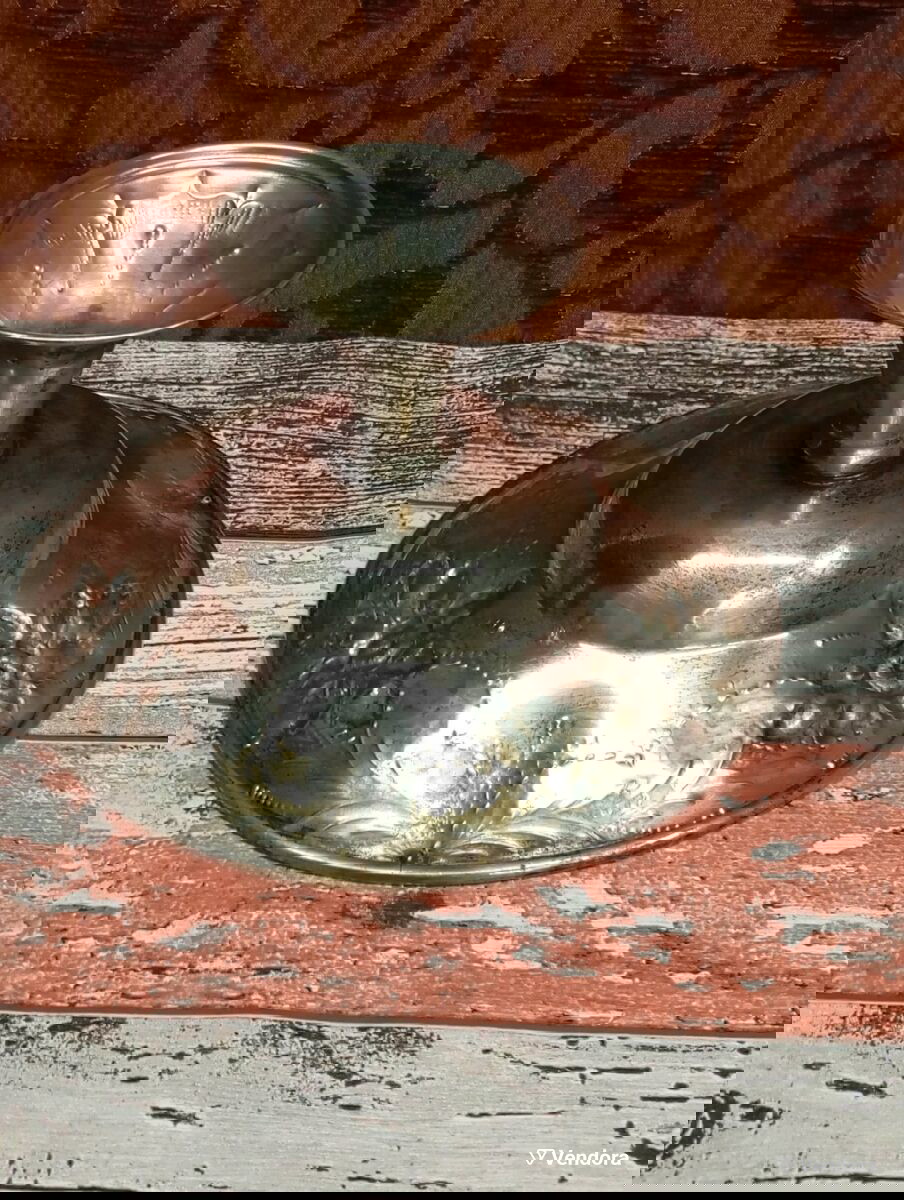 Φοντανιέρα vintage μεταχειρισμένη επάργυρη με πόδι