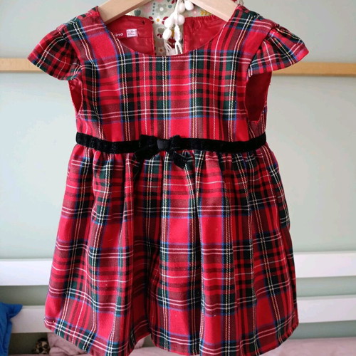 Energino red check dress 15-18 months like new