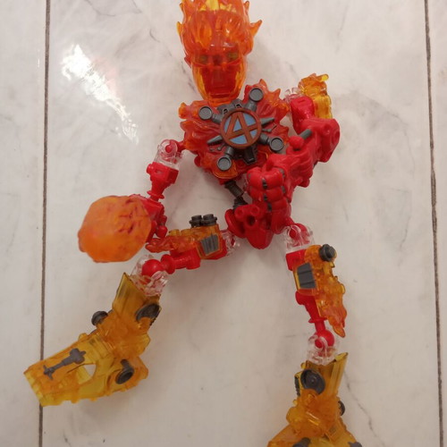 Human Torch Marvel Super Tech Heroes Mega Bloks figure used, 25 cm