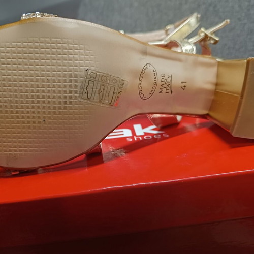 Nak leather platform sandals new, size 41, gold