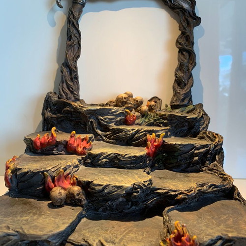 Gothic decorative resin base with 4 used Grim Reaper figures