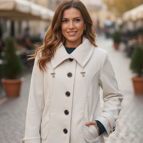 Été White Corduroy Half Coat like new, size XL