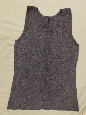 Blue knitted vest like new, dark and warm