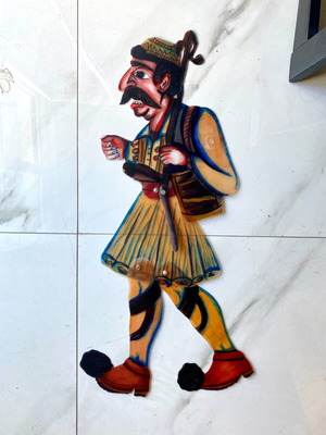 Karagiozis Figure Barba Giorgos handmade new, Shadow Theater