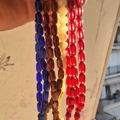 Set of 6 new plastic resin worry beads