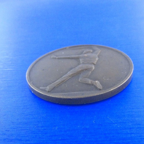 France medal used, tennis award service 40mm bronze