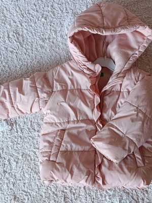 Benetton pink jacket with fleece lining, kids