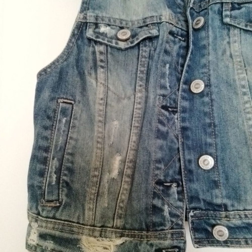 Pink Woman denim vest like new, blue, size XS