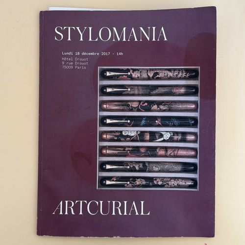 Artcurial Stylomania Auction Catalog 2017 like new, collectible pens