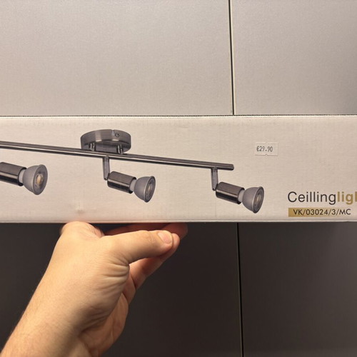 VK Ceiling Light Spot Gu10 Max 3x35w Nickel Matte new