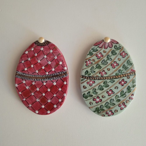 Handmade clay magnets new, hand-painted with acrylics and gloss