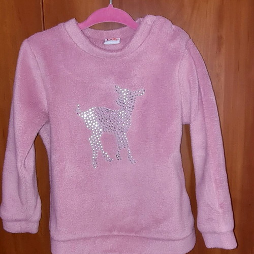 Velour pink baby blouse, 24 months, 92 cm